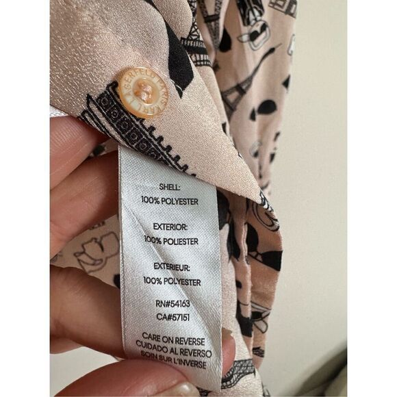 Karl lagerfied blush pink Paris cat blouse sz M - Picture 7 of 8